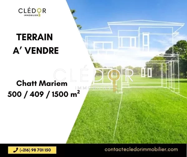 À VENDRE – Terrain constructible pour villa à Chatt Mariem